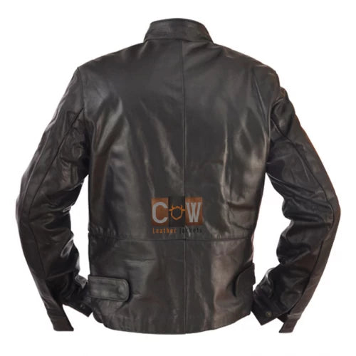 Tom Cruise Black Biker Leather Jacket