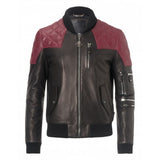 Black Biker Bomber Leather stylish Jacket