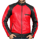 Mens Black and Red Motorcycle Jacket for Sale