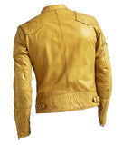 Quilted Cafe Racer Yellow Jacket Mens