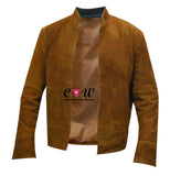 Merlin Colin Morgan Brown Suede Leather Jacket