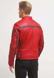 Red Motorcycle leather Bikers Jacket