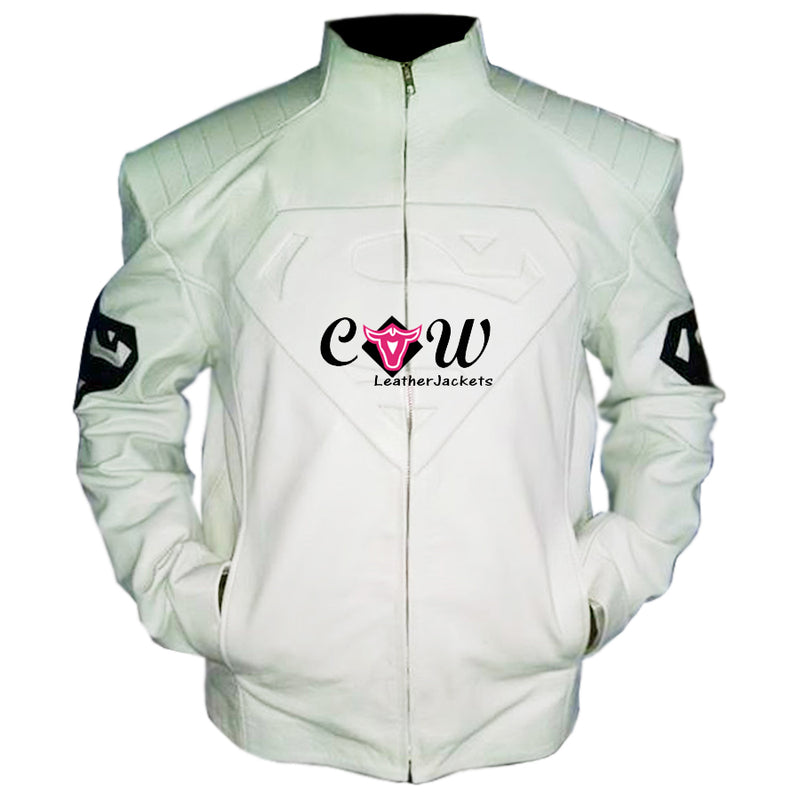 Smallville SuperMan Celebrity White Embossed Jacket