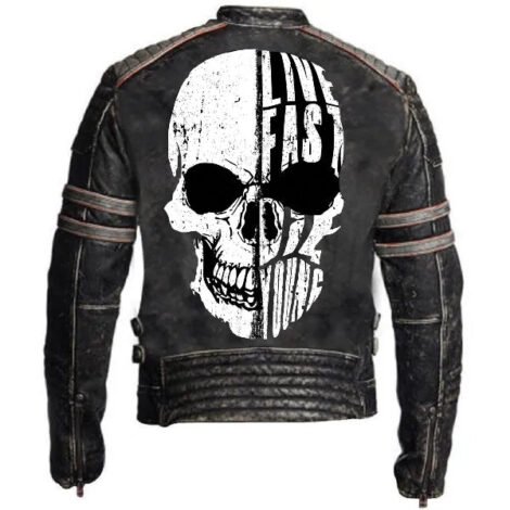 Vintage Cafe Racer Too Fast to Live Leather Jacket